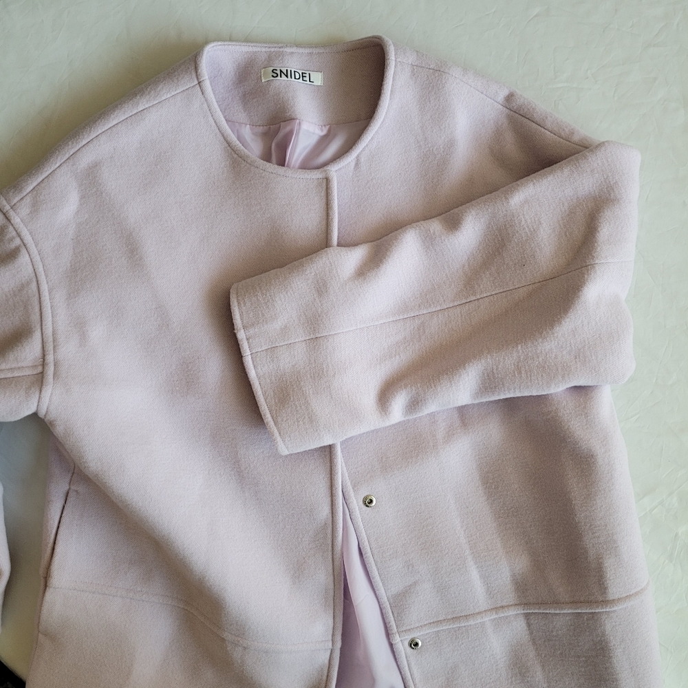 Snidel collarless lined lavender coat O/S